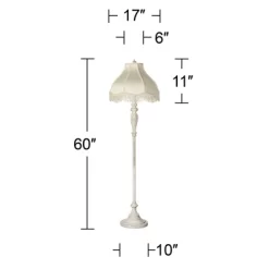 360 Lighting Vintage Shabby Chic Floor Lamp 60" Tall Antique White Cream Scallop Fabric Dome Shade Fringe For Living Room Reading Bedroom 13 360 Lighting Vintage Shabby Chic Floor Lamp 60" Tall Antique White Cream Scallop Fabric Dome Shade Fringe For Living Room Reading Bedroom -Lighting Discount Store GUEST 04b0cf26 7730 44fa b83c 3df033ee1bc2