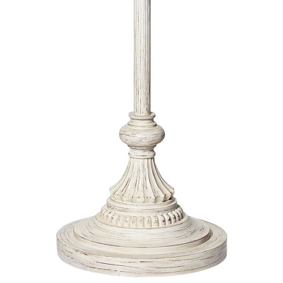 360 Lighting Vintage Country Cottage Floor Lamp 60" Tall Antique White Embroidered Hourglass Print Drum Shade For Living Room Bedroom Office House 4 360 Lighting Vintage Country Cottage Floor Lamp 60" Tall Antique White Embroidered Hourglass Print Drum Shade For Living Room Bedroom Office House - Image 4