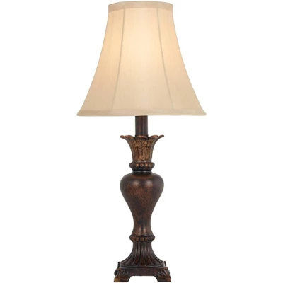 Regency Hill Xavier Traditional Accent Table Lamp 21" High Warm Bronze Urn Footed Base Natural Tone Bell Shade For Bedroom Living Room Bedside Office 7 Regency Hill Xavier Traditional Accent Table Lamp 21" High Warm Bronze Urn Footed Base Natural Tone Bell Shade For Bedroom Living Room Bedside Office - Image 7
