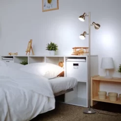 Brightech Ethan Modern Dimmable Integrated LED Tree Floor Lamp Brushed Nickel : LED Tripod ,Smart Home Compatible, UL Listed