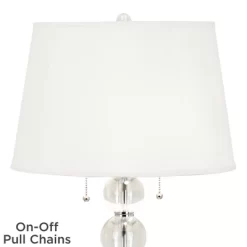 Vienna Full Spectrum Modern Table Lamp 26 1/2" High With USB Dimmer Stacked Crystal Spheres White Drum Shade For Bedroom Living Room Desk Bedside -Lighting Discount Store GUEST 09875143 5a66 417b b1e2 3540fa9daea6