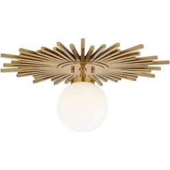 Possini Euro Design Hazel Modern Ceiling Light Semi Flush Mount Fixture 24" Wide Warm Brass White Globe Shade For Bedroom Kitchen Living Room Hallway 10 Possini Euro Design Hazel Modern Ceiling Light Semi Flush Mount Fixture 24" Wide Warm Brass White Globe Shade For Bedroom Kitchen Living Room Hallway -Lighting Discount Store GUEST 09f457ea 2d85 4a3f a988 56d08537b4d9
