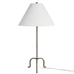 Nourison 28" Black Wrought Iron Heritage Metal Slim Tripod Table Lamp