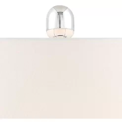 360 Lighting Sergio Modern Table Lamps Set Of 2 With Square Risers 24 1/2" High Acrylic USB Port White Drum Shade For Bedroom Living Room Desk House