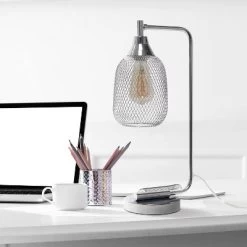 Industrial Mesh Desk Lamp Chrome - Lalia Home -Lighting Discount Store GUEST 0ca6a9ff 7918 4b94 8653 97892892e4fc