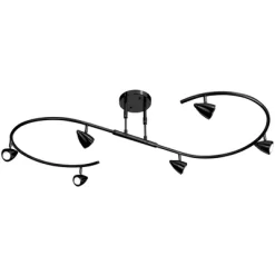 Pro Track Salazar S-Wave 6-Head LED Ceiling Track Light Fixture Kit Spot Light GU10 Adjustable Black Metal Modern Kitchen Bathroom Dining 54" Wide 7 Pro Track Salazar S-Wave 6-Head LED Ceiling Track Light Fixture Kit Spot Light GU10 Adjustable Black Metal Modern Kitchen Bathroom Dining 54" Wide -Lighting Discount Store GUEST 0e0532c0 2325 45d3 b39e c1d70c7d9e20