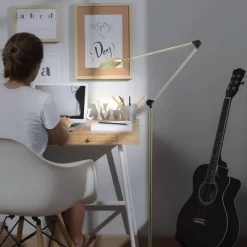 Brightech Sage 2-in-1 Integrated LED Floor Lamp Antique Brass: 3 Hinges, Adjustable Pole, 68" Tall, 3-Year Warranty -Lighting Discount Store GUEST 103b52e1 ea58 42a1 b5f1 c5834f29db58