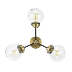 24.5" Mid-Century Glass Globe Flushmount Fixture Ceiling Light (Includes LED Light Bulb) Black/Brass - Cresswell Lighting 9 24.5" Mid-Century Glass Globe Flushmount Fixture Ceiling Light (Includes LED Light Bulb) Black/Brass - Cresswell Lighting -Lighting Discount Store GUEST 10ecbe67 067e 4727 8bbb 3af96fb0be83