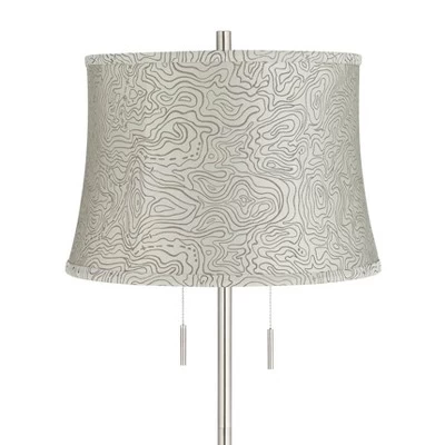 360 Lighting Abba Modern 65" Tall Standing Floor Lamp Skinny Pole Twin Pull Chain Silver Metal Brushed Steel Finish Bedroom Drum Newlin Cream Shade 1 360 Lighting Abba Modern 65" Tall Standing Floor Lamp Skinny Pole Twin Pull Chain Silver Metal Brushed Steel Finish Bedroom Drum Newlin Cream Shade