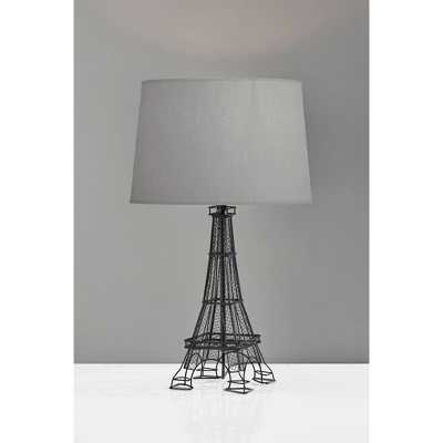 Adesso Eiffel Tower Table Lamp Black/Beige: Acrylic 3-D Base, No Assembly, UL Listed, Modern Decor 1 Adesso Eiffel Tower Table Lamp Black/Beige: Acrylic 3-D Base, No Assembly, UL Listed, Modern Decor