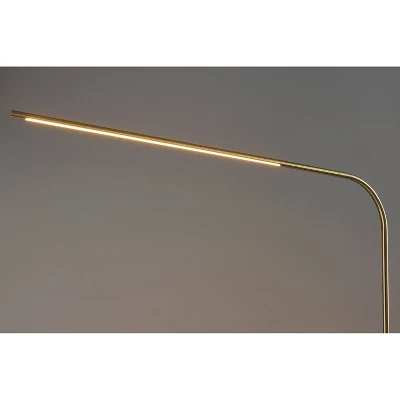 Adesso Cullen Arc Lamp (Includes LED Light Bulb) With Smart Switch Antique Brass: Marble Base, Frosted Diffuser, ETL Listed, Touch Sensor 2 Adesso Cullen Arc Lamp (Includes LED Light Bulb) With Smart Switch Antique Brass: Marble Base, Frosted Diffuser, ETL Listed, Touch Sensor - Image 2