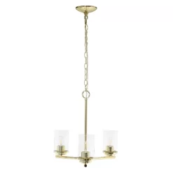 3-Light 15" Classic Contemporary Clear Glass/Metal Hanging Pendant Chandelier - Lalia Home 26 3-Light 15" Classic Contemporary Clear Glass/Metal Hanging Pendant Chandelier - Lalia Home -Lighting Discount Store GUEST 186872ac d9ee 4d87 b686 5f7591ce231c