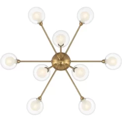 Possini Euro Design Spheres Modern Ceiling Light Flush Mount Fixture 28" Wide Warm Brass 9-Light LED Clear Globe Glass For Bedroom Kitchen Living Room 14 Possini Euro Design Spheres Modern Ceiling Light Flush Mount Fixture 28" Wide Warm Brass 9-Light LED Clear Globe Glass For Bedroom Kitchen Living Room -Lighting Discount Store GUEST 1a528675 684f 46e4 81d5 bf4b25c5aa5e