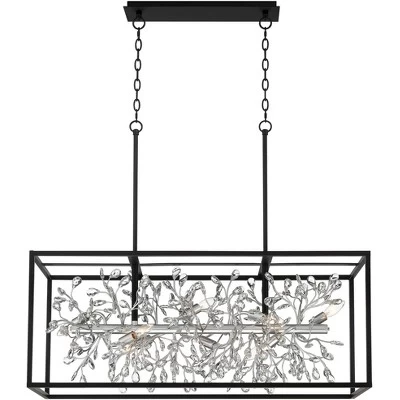 Possini Euro Design Carrine Black Silver Linear Pendant Chandelier 38 1/2" Wide Modern Clear Crystal 8-Light Fixture For Dining Room Kitchen Island 6 Possini Euro Design Carrine Black Silver Linear Pendant Chandelier 38 1/2" Wide Modern Clear Crystal 8-Light Fixture For Dining Room Kitchen Island - Image 6
