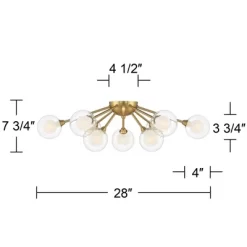Possini Euro Design Spheres Modern Ceiling Light Flush Mount Fixture 28" Wide Warm Brass 9-Light LED Clear Globe Glass For Bedroom Kitchen Living Room 15 Possini Euro Design Spheres Modern Ceiling Light Flush Mount Fixture 28" Wide Warm Brass 9-Light LED Clear Globe Glass For Bedroom Kitchen Living Room -Lighting Discount Store GUEST 1e516137 2e1f 4f08 b35c 4767dc223858