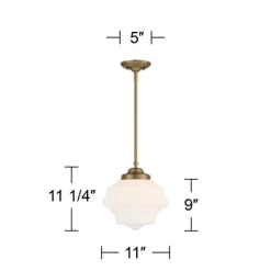 Possini Euro Design Soft Gold Mini Pendant Light 11" Wide Modern Schoolhouse Opal Glass Shade For Dining Living Room House Island -Lighting Discount Store GUEST 1ec4db27 de8a 478c 83f1 d24a7b047541