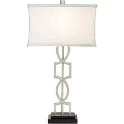 360 Lighting Evan Modern Table Lamps 28 1/2" Tall Set Of 2 Brushed Nickel With USB Charging Port White Rectangular Shade For Bedroom Living Room House -Lighting Discount Store GUEST 1fc20b88 5ada 4baa a13e 2b3cf2157da7