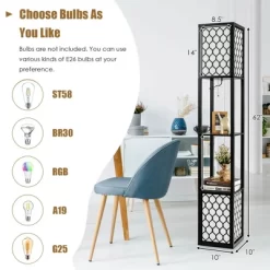 Tangkula Modern Shelf Floor Lamp, Freestanding Double Lamp W/ 2-Tier Wood Shelf & White Lampshade, E26 Bulb Base, Pull Chain & Foot Switch 11 Tangkula Modern Shelf Floor Lamp, Freestanding Double Lamp W/ 2-Tier Wood Shelf & White Lampshade, E26 Bulb Base, Pull Chain & Foot Switch -Lighting Discount Store GUEST 20081acd 65f3 4a4c b499 c0d9a732ac21