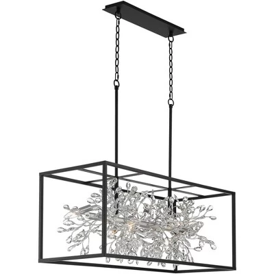 Possini Euro Design Carrine Black Silver Linear Pendant Chandelier 38 1/2" Wide Modern Clear Crystal 8-Light Fixture For Dining Room Kitchen Island 7 Possini Euro Design Carrine Black Silver Linear Pendant Chandelier 38 1/2" Wide Modern Clear Crystal 8-Light Fixture For Dining Room Kitchen Island - Image 7