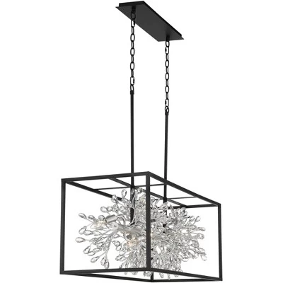 Possini Euro Design Carrine Black Silver Linear Pendant Chandelier 38 1/2" Wide Modern Clear Crystal 8-Light Fixture For Dining Room Kitchen Island 8 Possini Euro Design Carrine Black Silver Linear Pendant Chandelier 38 1/2" Wide Modern Clear Crystal 8-Light Fixture For Dining Room Kitchen Island - Image 8