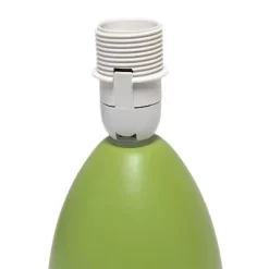 9.45" 2pk Petite Ceramic Oblong Bedside Table Desk Lamps With Matching Tapered Drum Shade Green - Creekwood Home -Lighting Discount Store GUEST 235890fe 051a 4043 8e62 a8d9f8d292b6