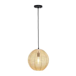Lighting Discount Store 7 Ball Shaped Rattan Pendant Light Beige - Lalia Home