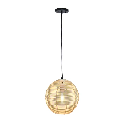 Ball Shaped Rattan Pendant Light Beige - Lalia Home 1 Ball Shaped Rattan Pendant Light Beige - Lalia Home