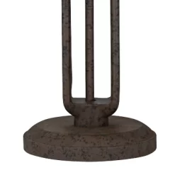 Franklin Iron Works Rustic Industrial Table Lamp 26 1/2" High With USB Dimmer Rust Bronze Haft Dome Glass Shade For Bedroom Living Room House Desk -Lighting Discount Store GUEST 268be5d3 cb90 4b69 90b6 099b14aa9924