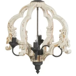 Swithun 4-Light Chandelier Antique White/Gold - A&B Home