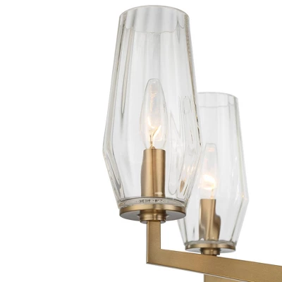 Possini Euro Design Byzantium Warm Gold Chandelier 35" Wide Modern Clear Glass Shade 8-Light Fixture For Dining Room Foyer Kitchen Island Entryway 2 Possini Euro Design Byzantium Warm Gold Chandelier 35" Wide Modern Clear Glass Shade 8-Light Fixture For Dining Room Foyer Kitchen Island Entryway - Image 2