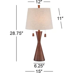 360 Lighting Omar Modern Modern Mid Century Table Lamps 28 3/4" Tall Set Of 2 Brown Wood Oatmeal Tapered Drum Shade For Bedroom Living Room Bedside 9 360 Lighting Omar Modern Modern Mid Century Table Lamps 28 3/4" Tall Set Of 2 Brown Wood Oatmeal Tapered Drum Shade For Bedroom Living Room Bedside -Lighting Discount Store GUEST 2ad7bf49 f482 40ce aa63 084fc4b98f1d