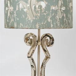 Chic Vintage Table Lamp With Distressed Cream And Blue Shade, Decorative Scroll Base, 33.66" Height, 1pc 8 Chic Vintage Table Lamp With Distressed Cream And Blue Shade, Decorative Scroll Base, 33.66" Height, 1pc -Lighting Discount Store GUEST 2afcd276 4356 4b7d 8122 42d161fd034e
