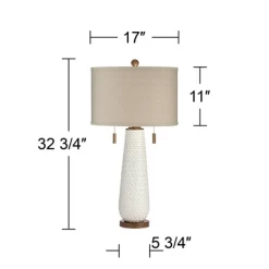 Possini Euro Design Kingston Modern Mid Century Table Lamp 32 3/4" Tall White Grooved Patterned Ceramic Taupe Drum Shade For Bedroom Living Room House 12 Possini Euro Design Kingston Modern Mid Century Table Lamp 32 3/4" Tall White Grooved Patterned Ceramic Taupe Drum Shade For Bedroom Living Room House -Lighting Discount Store GUEST 2caf689e 9867 45da 8605 dcb03da39ed1