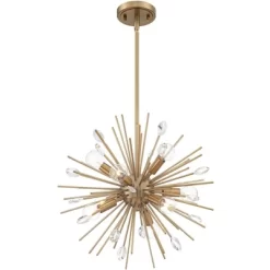 Possini Euro Design Janae Warm Gold Sputnik Chandelier 18" Wide Modern Crystal 9-Light Fixture For Dining Room House Foyer Kitchen Island Entryway -Lighting Discount Store GUEST 2e997609 da2e 4ca8 8a77 308c79588cd7