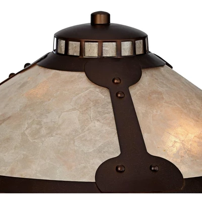 Franklin Iron Works Samuel Industrial Desk Lamp 20" High Rubbed Bronze With USB Charging Port Natural Mica Shade For Bedroom Living Room Bedside Desk 6 Franklin Iron Works Samuel Industrial Desk Lamp 20" High Rubbed Bronze With USB Charging Port Natural Mica Shade For Bedroom Living Room Bedside Desk - Image 6