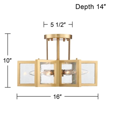 Possini Euro Design Casa Star Modern Ceiling Light Semi Flush Mount Fixture 16" Wide Warm Brass 6-Light Clear Glass For Bedroom Kitchen Living Room 5 Possini Euro Design Casa Star Modern Ceiling Light Semi Flush Mount Fixture 16" Wide Warm Brass 6-Light Clear Glass For Bedroom Kitchen Living Room - Image 5