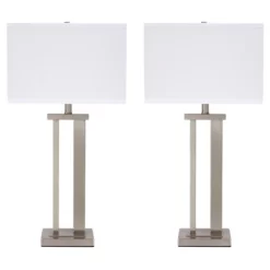 Set Of 2 Aniela Metal Table Lamps Silver - Signature Design By Ashley