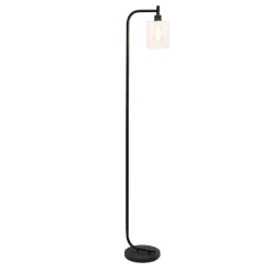 Lighting Discount Store 25 Modern Iron Lantern Floor Lamp With Glass Shade - Simple Designs