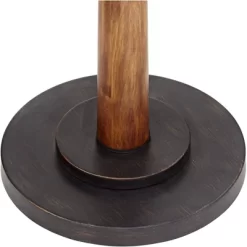 Franklin Iron Works Modern Mid Century Farmhouse Rustic Floor Lamp 64" Tall Bronze Cherry Wood Metal Cream Double Drum Shade For Living Room Reading -Lighting Discount Store GUEST 3884ac6a f246 476f 8ee3 369432b803c2