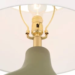 360 Lighting Lyrah 25" High Mid Century Modern Table Lamp Green Glaze Finish Ceramic Single White Shade Living Room Bedroom Bedside Nightstand House -Lighting Discount Store GUEST 39ff0548 341b 4103 bc92 47589fe19cfc