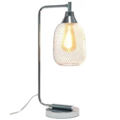 Industrial Mesh Desk Lamp Chrome - Lalia Home