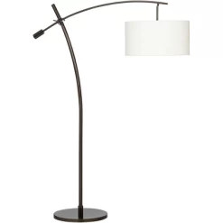Possini Euro Design Modern Arc Floor Lamp With USB Charging Port 69" Tall Bronze Off-White Drum Shade Adjustable Arm Living Room -Lighting Discount Store GUEST 3b688b2d 7797 4b9a 93dd 5a9b377aaa89