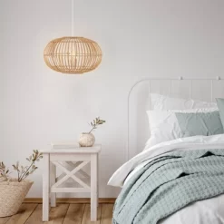 17.5" 1-Light Leo Farmhouse Coastal Rattan LED Pendant Brown - JONATHAN Y -Lighting Discount Store GUEST 3eae18ef f2d5 4b83 bab0 2c3c93816ce5