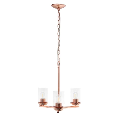 3-Light 15" Classic Contemporary Clear Glass/Metal Hanging Pendant Chandelier - Lalia Home 14 3-Light 15" Classic Contemporary Clear Glass/Metal Hanging Pendant Chandelier - Lalia Home - Image 14