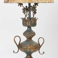 Vintage Metal Table Lamp With Distressed Finish, 34.25" Tall, Elegant Rustic Home Decor Light, 1pc -Lighting Discount Store GUEST 4050b837 463c 40cc 852e cd562cb22639