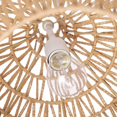 Tika 1-Light Natural Blonde Pendant Lighting With Twine Shade - Globe Electric 2 Tika 1-Light Natural Blonde Pendant Lighting With Twine Shade - Globe Electric - Image 2