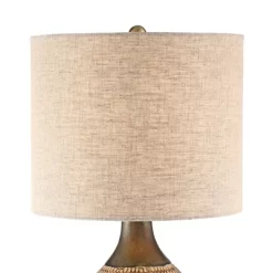 360 Lighting Mid-Century Modern Accent Table Lamp With USB Charging Port 21" High Wood Brown Ceramic Oatmeal Drum Shade Living Room Desk Bedroom 10 360 Lighting Mid-Century Modern Accent Table Lamp With USB Charging Port 21" High Wood Brown Ceramic Oatmeal Drum Shade Living Room Desk Bedroom -Lighting Discount Store GUEST 4295ca49 01d4 4f68 a7e1 2c8bf6787770