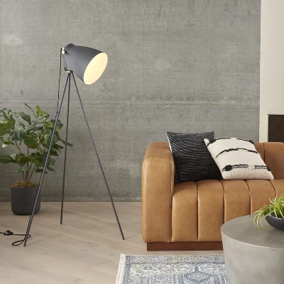 57" Industrial Adjustable Tripod Spotlight Floor Lamp - Nourison 2 57" Industrial Adjustable Tripod Spotlight Floor Lamp - Nourison - Image 2