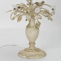 Vintage-Style Table Lamp With Distressed Green Shade And Floral Base, Rustic Home Decor Accent Piece, 1pc -Lighting Discount Store GUEST 47a5062d 6d2e 4f4e aac2 a9712119d927