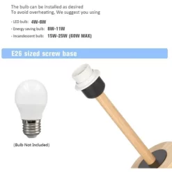 Oumilen Wood Table Lamp Set Of 2, Small Bedside Lamp With Linen Shade